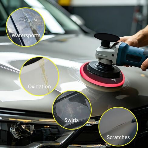 5 Pcs 5 Inch Buffing Pads, Polishing Pads 5.9 Inch 150mm Face for 125mm Backing Plate, Triangular Foam Polishing Pad Kit, Suitable for Car Polishing and Waxing Cushion Pads in Saudi Arabia