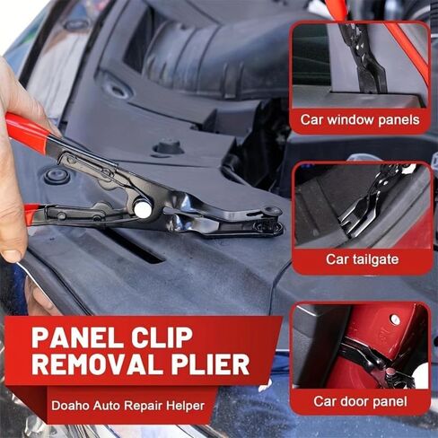 3PCS Car Clip Remover Tool Set - Auto Trim & Fastener Removal Pliers, Pry Tool Kit for Car Door Panel, Dashboard, Interior Repair (Red) in Kuwait