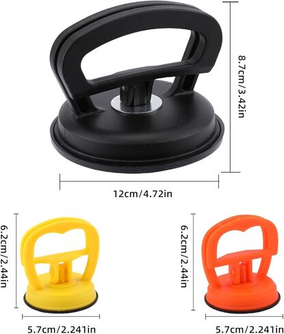4PCS Car Dent Puller Tools,Suction Cup Dent Removal Kit,Frosted Dent-Puller Suction Cup,Dents Fixer for Car,Car Dents Suction Puller(Black+Orange+Yellow) in Saudi Arabia