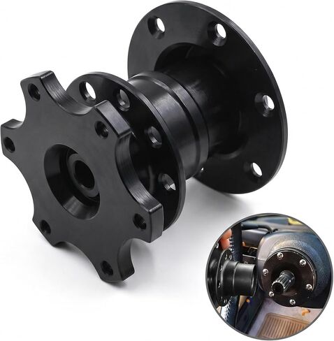 1 PC Car Quick-release Steering Wheel, 6-Hole Anti-theft Hub Adapter Kit, Heightening Plate Snap-off Boss for Racing Motorsport, Universal for Most Cars (Black) in Saudi Arabia