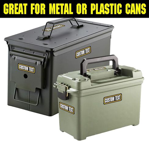 Custom Ammo Stickers for 9mm, 50 Cal, 300 Blackout Accessories - Waterproof Decal Durable Vinyl Labels for Ammo Cans and Boxes - Made in USA (Pack of 8) in Kuwait