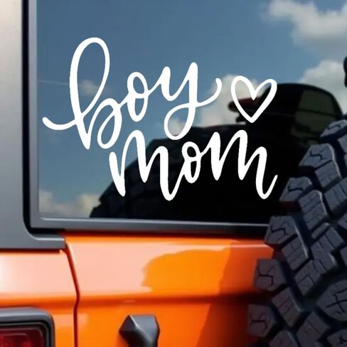 2pcs 5.91''x4.13'' Boy Mom Vinyl Car Sticker, Waterproof Self-Adhesive Decorative Decal, Suitable for Car, Motorcycle, Laptop, Window and More |CZ420 (White) in Saudi Arabia