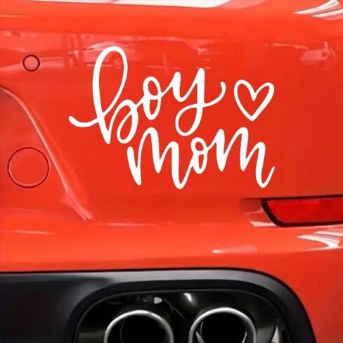 2pcs 5.91''x4.13'' Boy Mom Vinyl Car Sticker, Waterproof Self-Adhesive Decorative Decal, Suitable for Car, Motorcycle, Laptop, Window and More |CZ420 (White) in Saudi Arabia