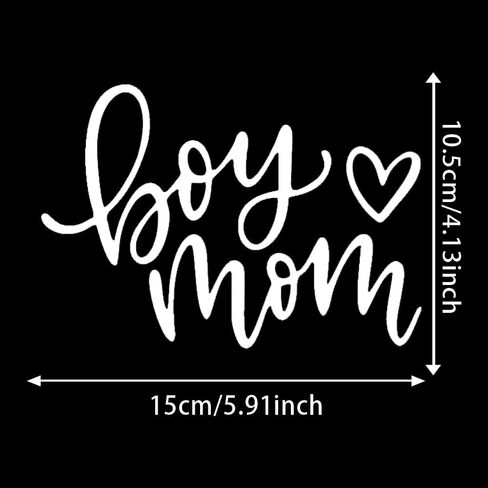 2pcs 5.91''x4.13'' Boy Mom Vinyl Car Sticker, Waterproof Self-Adhesive Decorative Decal, Suitable for Car, Motorcycle, Laptop, Window and More |CZ420 (White) in Saudi Arabia