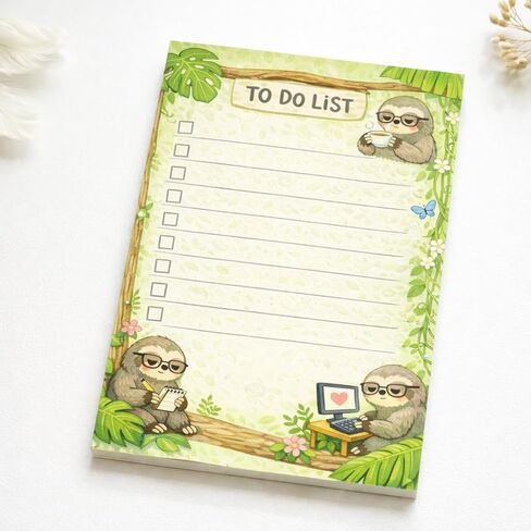 Sloth Sticky Notes Gifts,50 Sheets 4x6 Inch Wildlife-Themed Notepad, Sloth Lover Gift Stationery Stuff Decor, Birthday Gifts for Men, Women, Office Coworker, Friend in Saudi Arabia