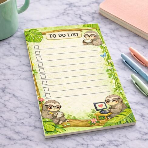 Sloth Sticky Notes Gifts,50 Sheets 4x6 Inch Wildlife-Themed Notepad, Sloth Lover Gift Stationery Stuff Decor, Birthday Gifts for Men, Women, Office Coworker, Friend in Saudi Arabia