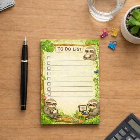 Sloth Sticky Notes Gifts,50 Sheets 4x6 Inch Wildlife-Themed Notepad, Sloth Lover Gift Stationery Stuff Decor, Birthday Gifts for Men, Women, Office Coworker, Friend in Saudi Arabia