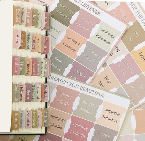 Bible Index Tabs,Bible Bookmarks, Laminated Bible Chapter Labels for Women, Men, Book Study Journals 75 Laminated Bible Tabs in Kuwait