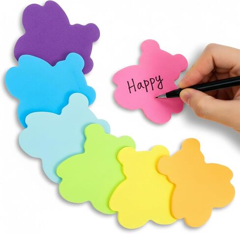 Mabor 210 Pcs Bear Sticky Notes - Cute Fun Notepads, 2.8x2.8 Inch Adhesive Memo Pads for Office School Supplies in Kuwait