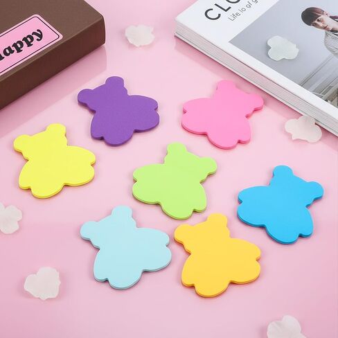 Mabor 210 Pcs Bear Sticky Notes - Cute Fun Notepads, 2.8x2.8 Inch Adhesive Memo Pads for Office School Supplies in Kuwait