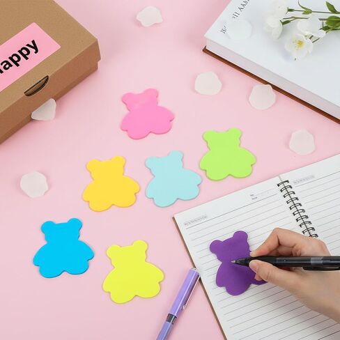 Mabor 210 Pcs Bear Sticky Notes - Cute Fun Notepads, 2.8x2.8 Inch Adhesive Memo Pads for Office School Supplies in Kuwait