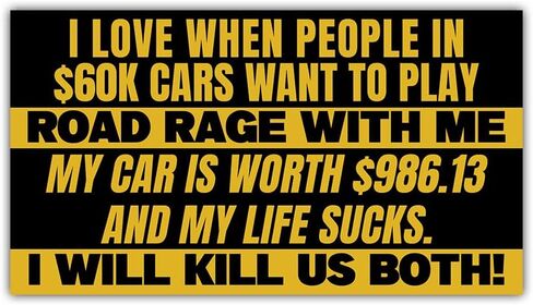 Magnet (1Pcs - 7.5x4.5 in) My Car is Worth $986.13 and My Life Sucks I Will Kill Us Both Magnetic Bumper Sticker, Funny Quirky Humor Car Truck Vehicle Decoration, Gift for Family, Friends in Kuwait