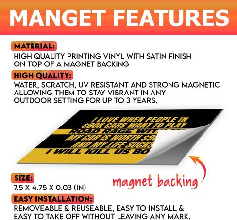 Magnet (1Pcs - 7.5x4.5 in) My Car is Worth $986.13 and My Life Sucks I Will Kill Us Both Magnetic Bumper Sticker, Funny Quirky Humor Car Truck Vehicle Decoration, Gift for Family, Friends in Kuwait