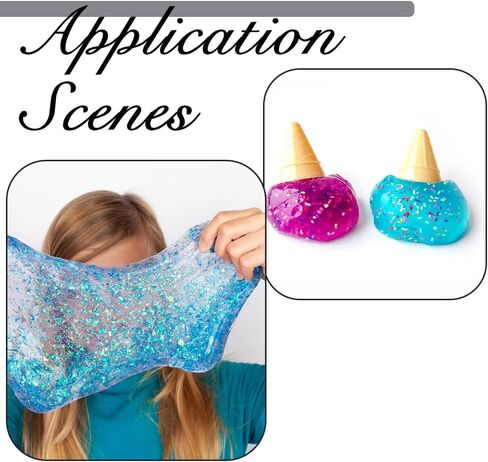 DICOSMETIC 120G 6 Colors Plastic Craft Sequins Crispy Bingsu Beads Holographic Chunky Glitter Iridescent Sequins for Slime 3D Heart Star Glitter Assortment Slime Microbeads Supplies Nail Art Sequin in Kuwait