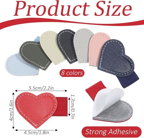 8 PCS Pen Loop Holder, PU Leather Heart Pen Holders for Notebook, Self Adhesive Elastic Pencil Holder for Pens, Diaries, Planners, Journals and Notebooks in Saudi Arabia