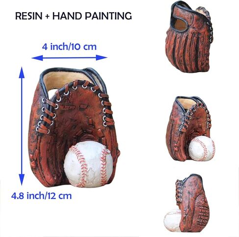 Baseball Glove Pen Holder Resin Office, Man Cave, or Bedroom Desk Organizer for Boys Dad Baseball Coaches Fans (Brown) in Kuwait