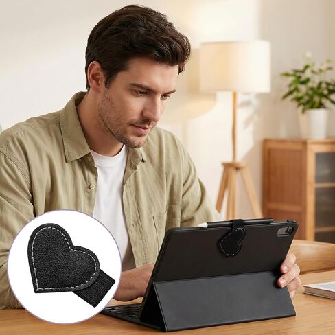 10Pcs Pen Loop Heart Self-Adhesive Pens Loop Holder for Notebook Pen Holder Leather Elastic Pencil Holders for Journals Desks Planners Calendars Office in Saudi Arabia
