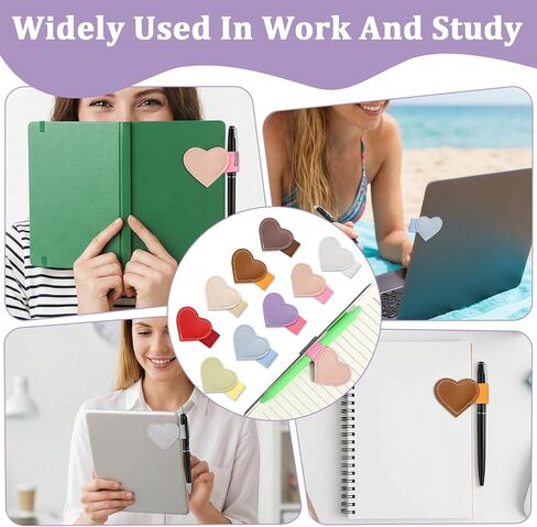 10Pcs Pen Loop Heart Self-Adhesive Pens Loop Holder for Notebook Pen Holder Leather Elastic Pencil Holders for Journals Desks Planners Calendars Office in Saudi Arabia