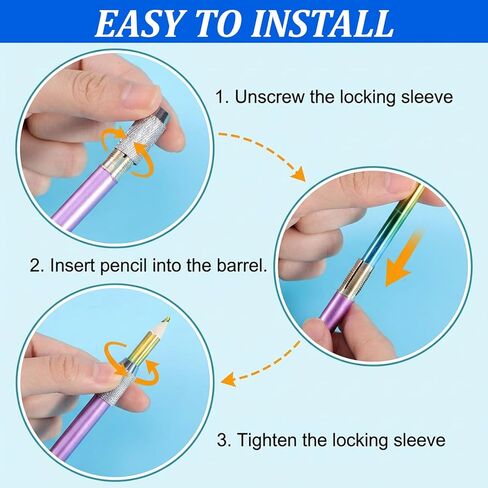 8PCS Pencil Lengthener, Multi-Color Pencil Extender Set Pencils Lengthener Holder for Regular Size Standard & Colored Pencils Drawing Sketching Office Use in Kuwait