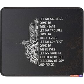 Hamsa Flowers Mouse Pad for Women - Brithday Gift for Zen, Yoga and Buddhist Symbols Mousepad - Hamsa Hand Meditation Gifts MouseMat 9.5 Inch in Saudi Arabia
