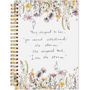 Floral Inspirational Notebook, I Am the Storm Journal for Women, Wildflower Botanical Positive Quote Spiral Notebook, Motivational Journal for Women, 5.5x8.3 in Saudi Arabia