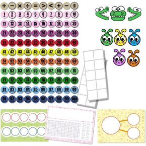 123 Pieces Jumbo Magnetic Color-Coded Large-Sized Numbers Math Counter & Ten Frame Set, Number Sense Aid Classroom Must-Have Math Manipulatives with 100 Numbers, Math Signs, Ten-Frames & Magnet Boards in Saudi Arabia