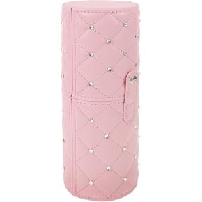 UKCOCO Rhinestone Makeup Brush Holder with Lid - Dustproof Cosmetic Brush Organizer for Vanity Desk - Portable Acrylic Cylinder Pen Cup for Travel and Home in Saudi Arabia