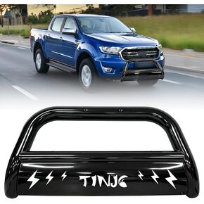 واقي شبكة المصد الأمامي من Bull Bar يناسب 2019 2020 2021 2022 2023 Ford Ranger، 3 بوصات Bull Bar Grille من الفولاذ الكربوني مع لوح انزلاقي، أسود in Kuwait