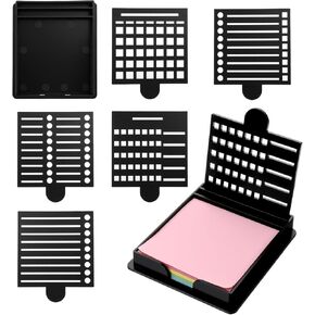 Sticky Note Stencil, Sticky Note Holder for Desk Reusable Template for 3x3 Inch Notes, to-Do Lists, Home and Office Organization, Versatile Notes Dispenser with 5 Templates (Black) in Saudi Arabia