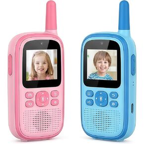 Video Walkie Talkies for Kids – Kids Walkie Talkies 2 Pack Update Photo Taking Function, 1000 Feet Range, Fun Toys for Indoor Play, Camping, Hiking, Travel – Birthday for Boys and Girls (Blue/Pink) in Saudi Arabia