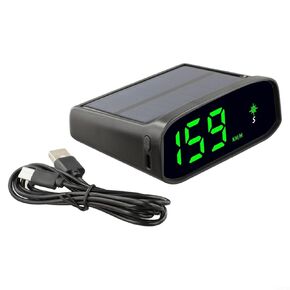 Solar Head Display GPS Speedometer with Digital, Auto Light Sensing HUD Car for Dashboard, KM/H & MP/H Switchable, Black in Saudi Arabia