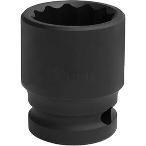 1/2 Inch Drive 12mm Impact Socket - 12 Point Metric Shallow Design, CR-MO Steel Construction for Professional Auto Repair, Air and Electric Impact Wrench Compatible in Saudi Arabia