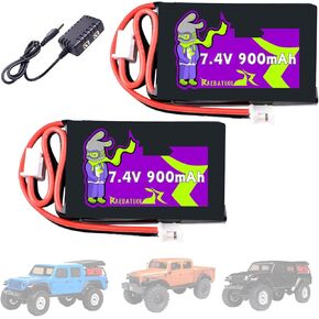 7.4V 900mAh PH2.0 Plug Lipo Batteries Compatible with AXIAL SCX24 RC Truck AXI-1219T1,AXI-1219T2,AXI-1219T3,AXI00007T1,AXI00005V2T5,RC Battery with 2 in 1 2S Charger USB Cable in Saudi Arabia