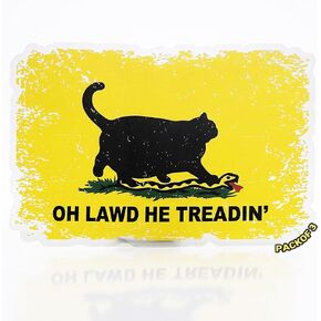 3 Pcs Oh Lawd He Treadin’ Cat Sticker – Funny Chonky Black Cat Meme Vinyl Decal, Don’t Tread Cat Parody Sticker for Cars, Trucks, Laptops, Water Bottles & Windows, Approx. 5.5 x 3.5 in in Saudi Arabia