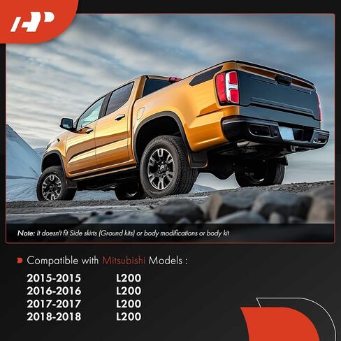 أغطية الطين الممتازة A المتوافقة مع Mitsubishi L200 2015-2018، لا تحتاج إلى حفر، واقيات الطين مع ملحقات الأجهزة، مجموعة من 4 قطع أمامية وخلفية in Kuwait