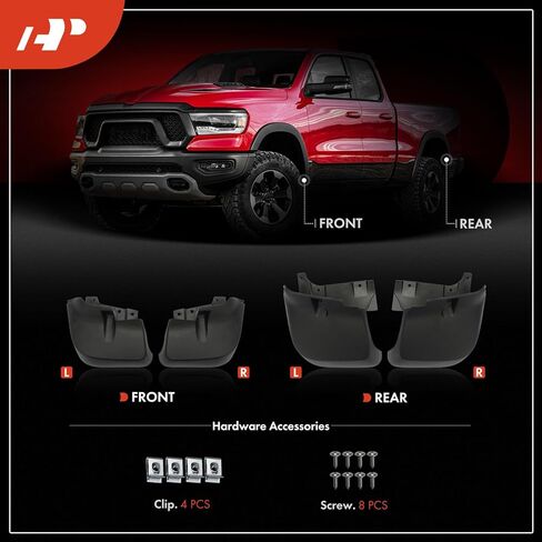 أغطية الطين الممتازة A المتوافقة مع Mitsubishi L200 2015-2018، لا تحتاج إلى حفر، واقيات الطين مع ملحقات الأجهزة، مجموعة من 4 قطع أمامية وخلفية in Kuwait