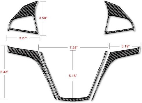 AIRSPEED Car Steering Wheel Button Sticker Carbon Fiber Interior Trim Decal Compatible with Chevrolet Camaro 2012-2015 Accessories (Black) in Kuwait