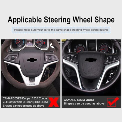 AIRSPEED Car Steering Wheel Button Sticker Carbon Fiber Interior Trim Decal Compatible with Chevrolet Camaro 2012-2015 Accessories (Black) in Kuwait