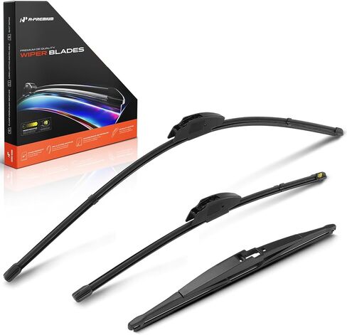A-Premium 26"+18"+14" Windshield Wiper Blades Compatible with 2014-2022 Jeep KL Series Cherokee - Front Rear Wipers Blade Set for Hook/RL2, with Wear Indicator & Towel (Pack of 3) in Kuwait