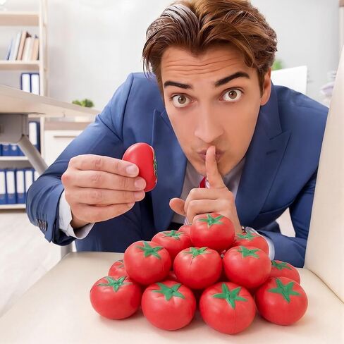 Foilswirl Tomato Stress Balls 2.56 Inch Tomatoes Squeeze Balls for Adults Stretchy Fruit Stress Relief Sensory Fidget Ball for Office Relax Party Gifts(18 Pcs) in Kuwait