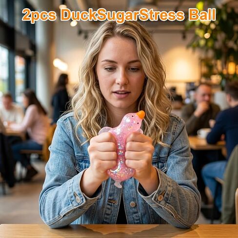 2 Pack Duck Fidget Toys, Duck Sugar Stress Ball for Stress Relief and Focus, Slow Rising Squeeze for Office and Classroom Use, Giant Ducks Squeeze Party Favors(Random Color) in Saudi Arabia