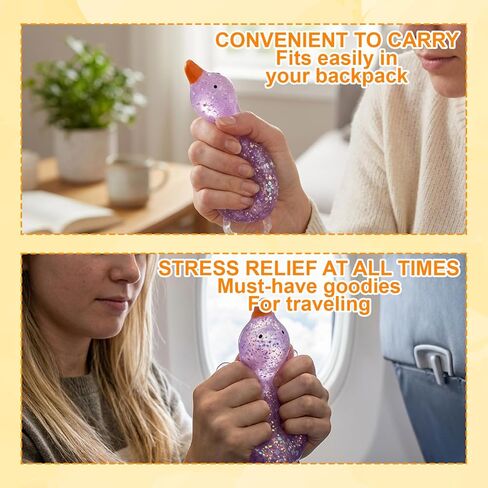 2 Pack Duck Fidget Toys, Duck Sugar Stress Ball for Stress Relief and Focus, Slow Rising Squeeze for Office and Classroom Use, Giant Ducks Squeeze Party Favors(Random Color) in Saudi Arabia