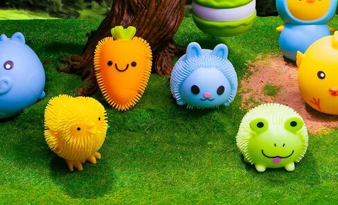Light Up Squishy Puffer Toys for Kids, 4-Pack Bop-to-Glow Sensory Squishies, Soft Spiky Stress Relief Fidget Toys for Party Favors, Classroom Prizes, Goodie Bags & Basket Stuffers in Saudi Arabia