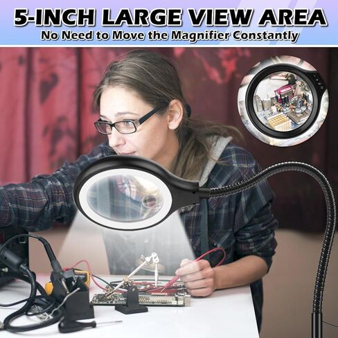 10X 30X Large Floor Magnifying Glass with Light and Stand,36 LED Flexible Gooseneck Floor Magnifying Lamp, Lighted Magnifiers for Reading,Sewing,Crafts,Painting,DIY,Close Work,Repair in Kuwait