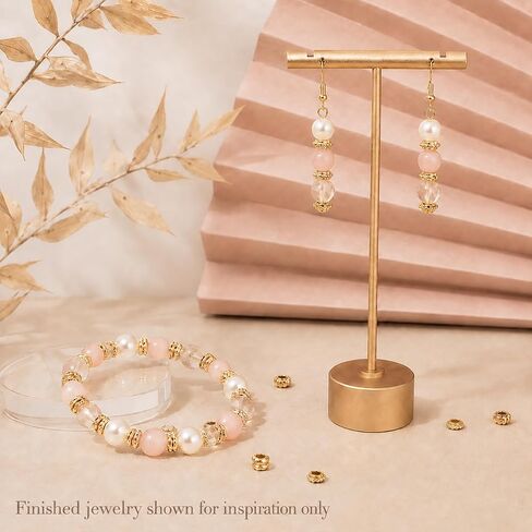 300 Pcs Gold Spacer Beads for Jewelry Making Supplies, 6 Styles Gold Beads for Jewelry Making, Metal Bead Spacers, Flower Rondelle Flat Disc Loose Beads for Bracelets Necklaces Earrings DIY Crafts in Saudi Arabia