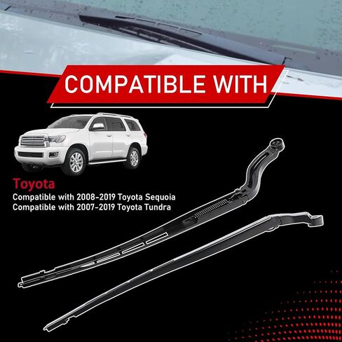 Pair Front Windshield Wiper Arm Compatible with 2008-2019 Toyota Sequoia 2007-2019 Toyota Tundra Replaces 85221-0C020 85211-0C020 852110C020 852210C020 in Kuwait