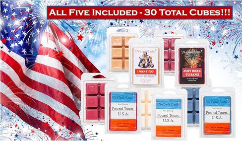 The Candle Daddy 4th of July 5 Pack - 5 Amazing Fourth of July Summer Wax Melts - 30 Total Cubes - 10 Total Ounces in Kuwait