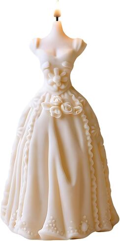 3D Wedding Dress Candle Molds Princess Dress Silicone Candle Molds for Candles Making Resin Casting Aromatherapy Candles Handmade Wax Home Decor in Kuwait