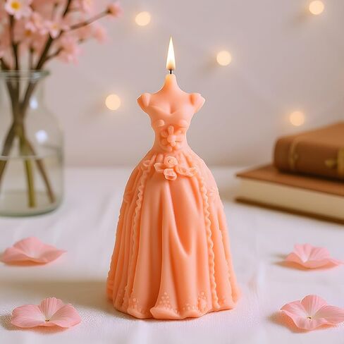 3D Wedding Dress Candle Molds Princess Dress Silicone Candle Molds for Candles Making Resin Casting Aromatherapy Candles Handmade Wax Home Decor in Kuwait