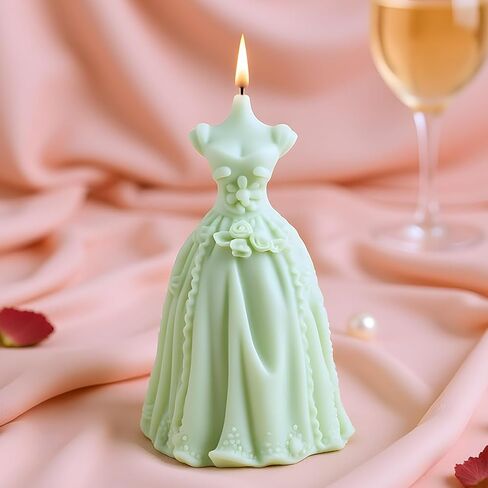 3D Wedding Dress Candle Molds Princess Dress Silicone Candle Molds for Candles Making Resin Casting Aromatherapy Candles Handmade Wax Home Decor in Kuwait